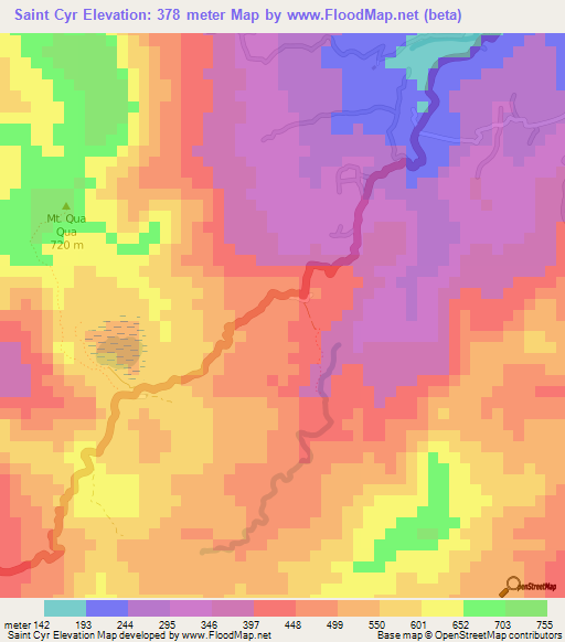 Saint Cyr,Grenada Elevation Map