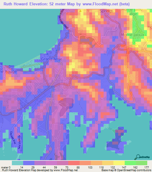 Ruth Howard,Grenada Elevation Map