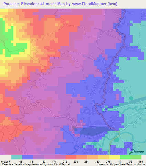 Paraclete,Grenada Elevation Map
