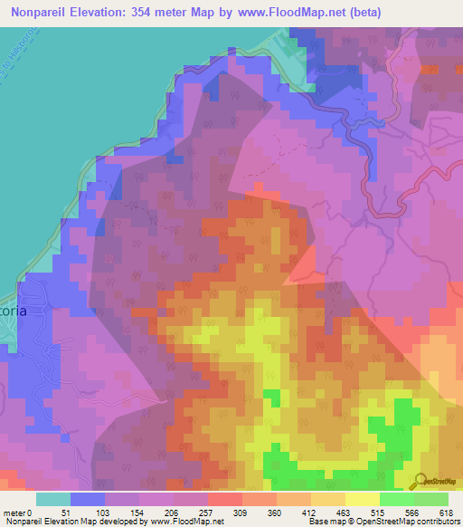 Nonpareil,Grenada Elevation Map