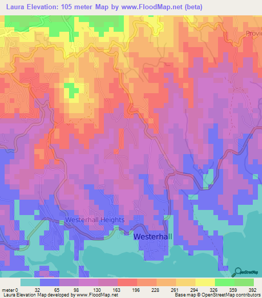 Laura,Grenada Elevation Map