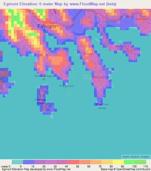 Egmont,Grenada Elevation Map