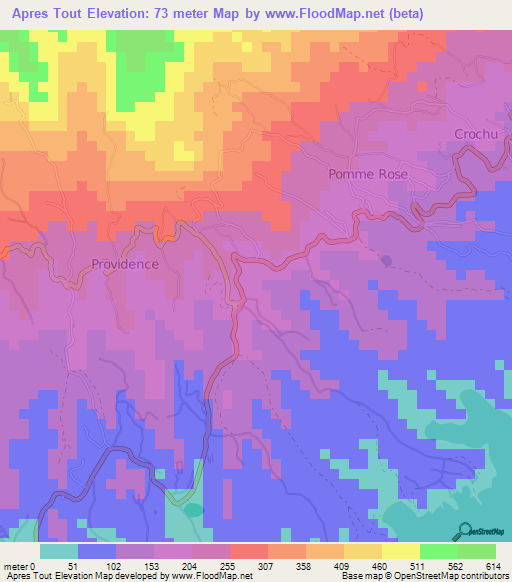 Apres Tout,Grenada Elevation Map
