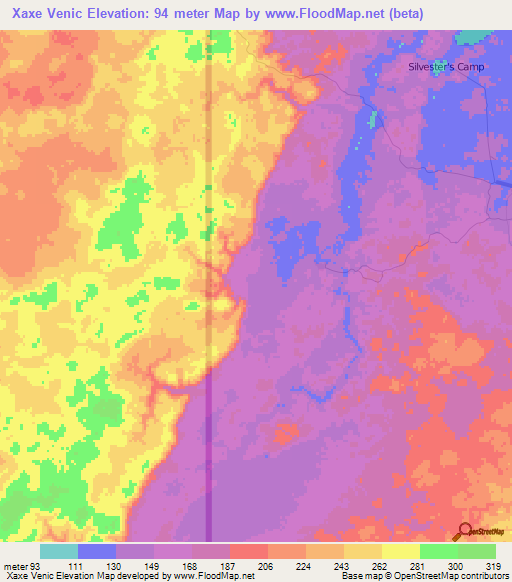 Xaxe Venic,Belize Elevation Map