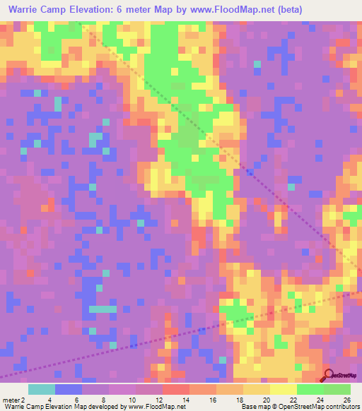 Warrie Camp,Belize Elevation Map