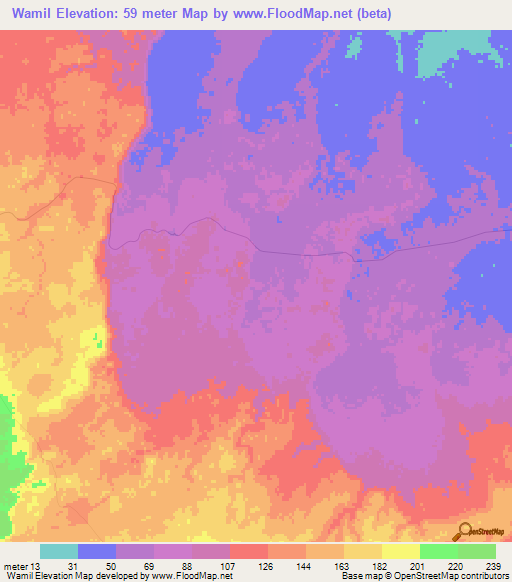 Wamil,Belize Elevation Map