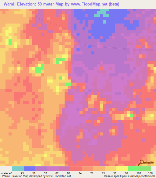 Wamil,Belize Elevation Map