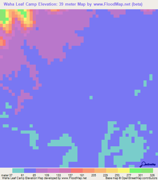 Waha Leaf Camp,Belize Elevation Map