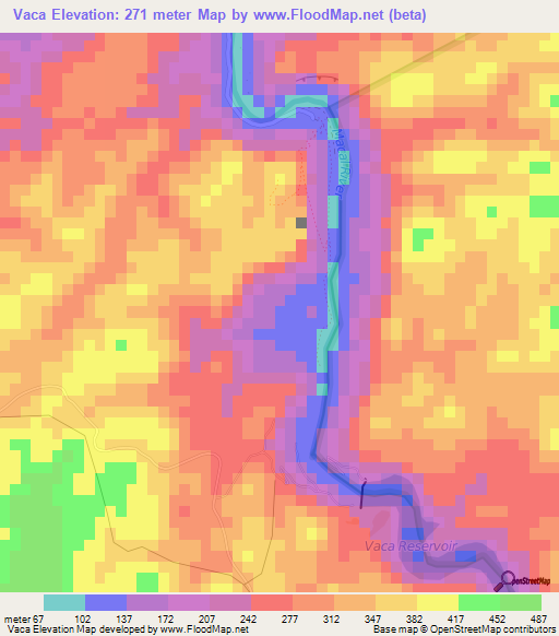 Vaca,Belize Elevation Map