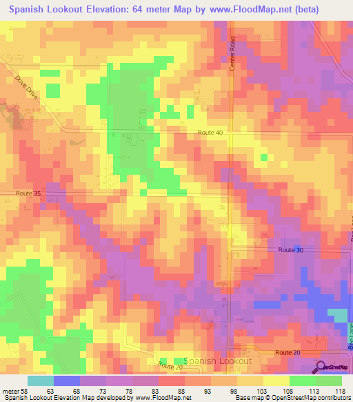 Spanish Lookout,Belize Elevation Map