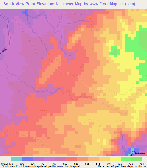 South View Point,Belize Elevation Map