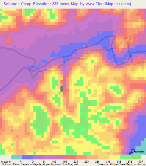 Solomon Camp,Belize Elevation Map