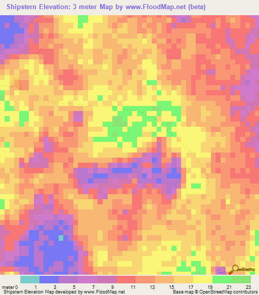 Shipstern,Belize Elevation Map