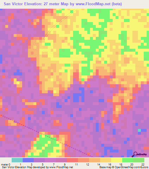 San Victor,Belize Elevation Map