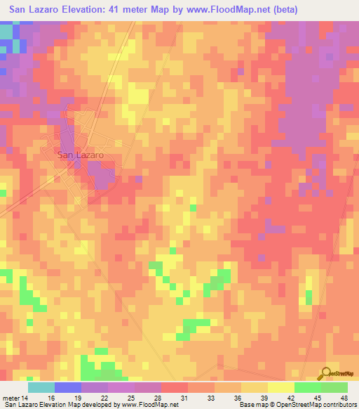 San Lazaro,Belize Elevation Map