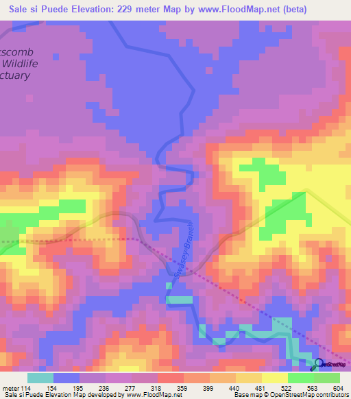 Sale si Puede,Belize Elevation Map