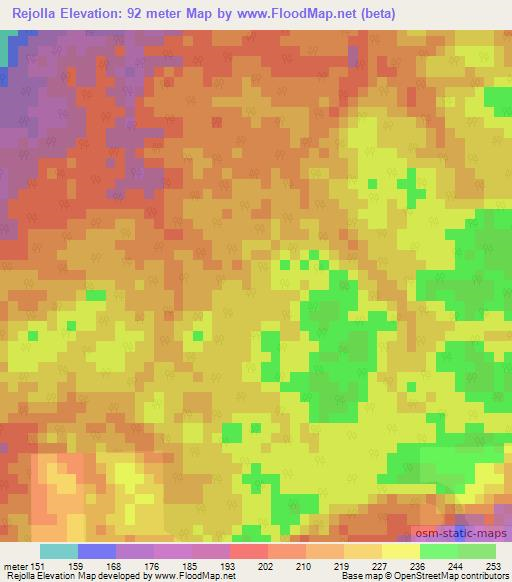 Rejolla,Belize Elevation Map
