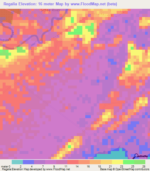 Regalia,Belize Elevation Map