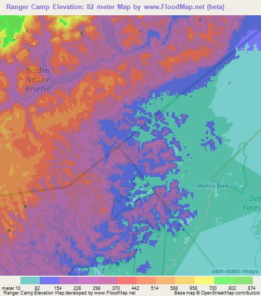 Ranger Camp,Belize Elevation Map