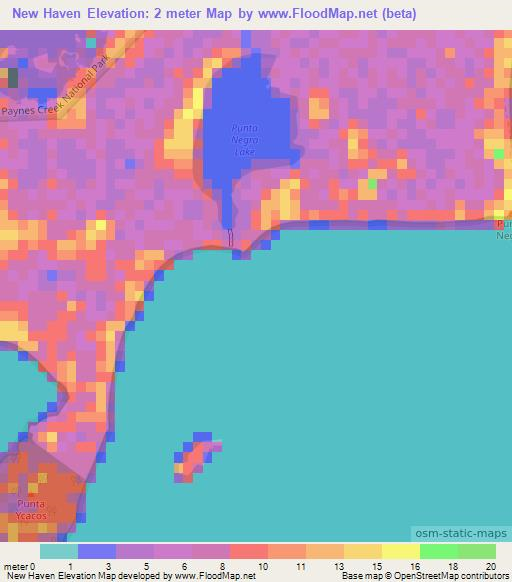 New Haven,Belize Elevation Map