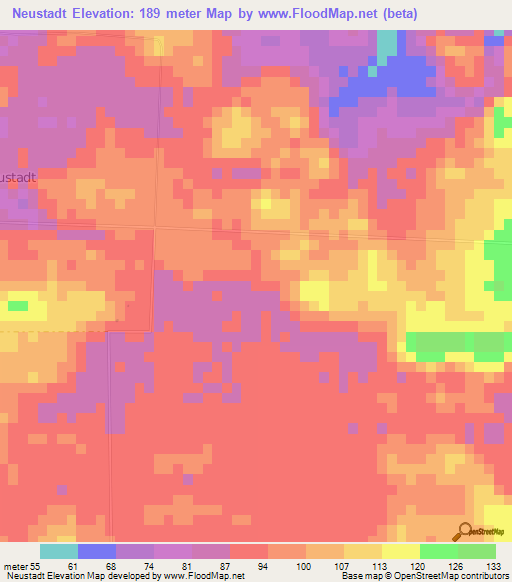Neustadt,Belize Elevation Map