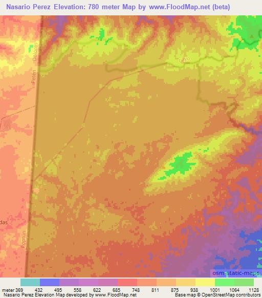 Nasario Perez,Belize Elevation Map