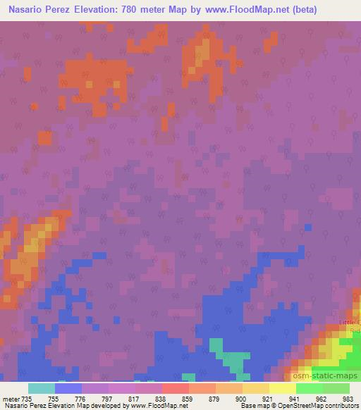 Nasario Perez,Belize Elevation Map