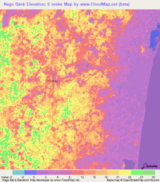 Nago Bank,Belize Elevation Map