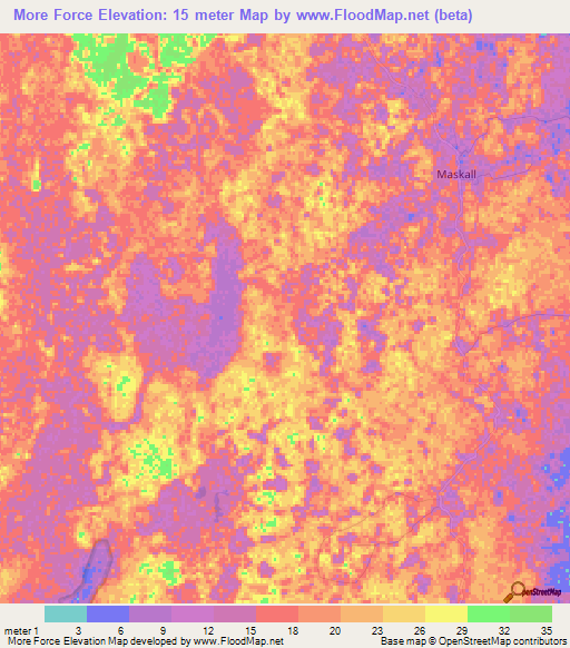 More Force,Belize Elevation Map