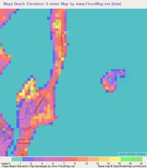 Maya Beach,Belize Elevation Map