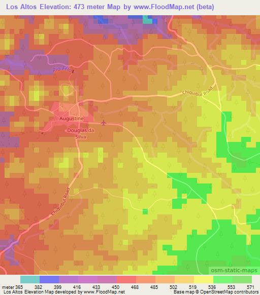 Los Altos,Belize Elevation Map