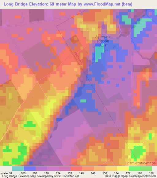 Long Bridge,Belize Elevation Map