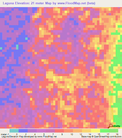 Laguna,Belize Elevation Map