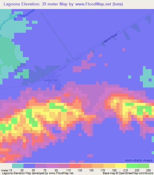 Lagoona,Belize Elevation Map
