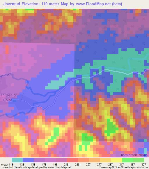 Joventud,Belize Elevation Map