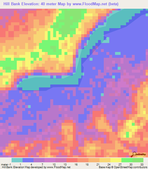 Hill Bank,Belize Elevation Map