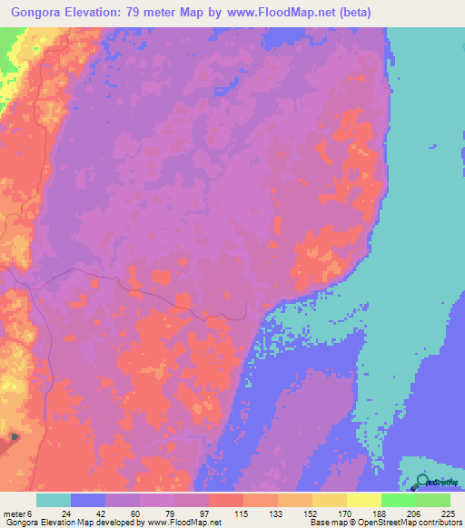 Gongora,Belize Elevation Map