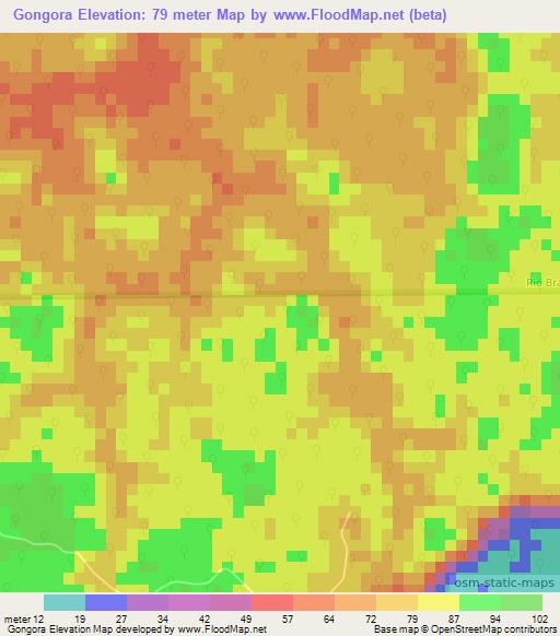 Gongora,Belize Elevation Map