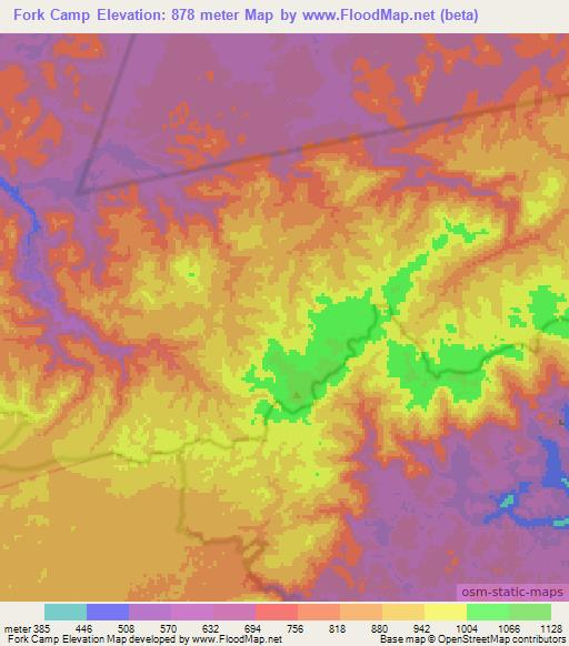 Fork Camp,Belize Elevation Map