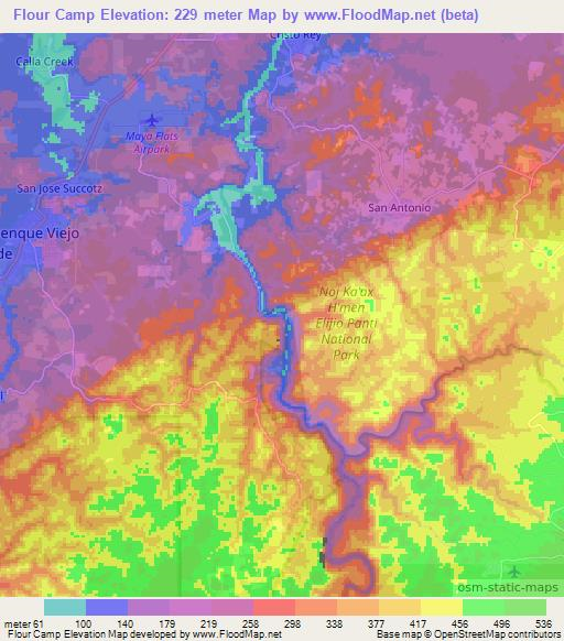 Flour Camp,Belize Elevation Map