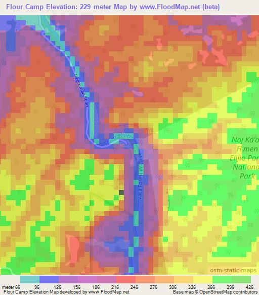 Flour Camp,Belize Elevation Map