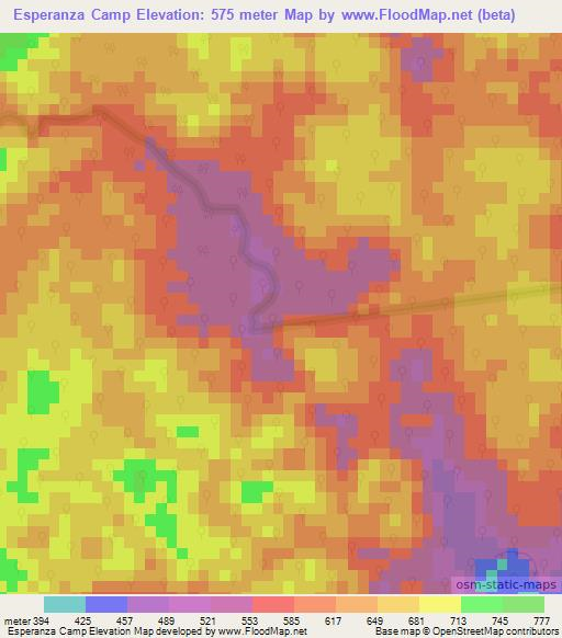 Esperanza Camp,Belize Elevation Map