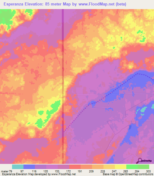 Esperanza,Belize Elevation Map