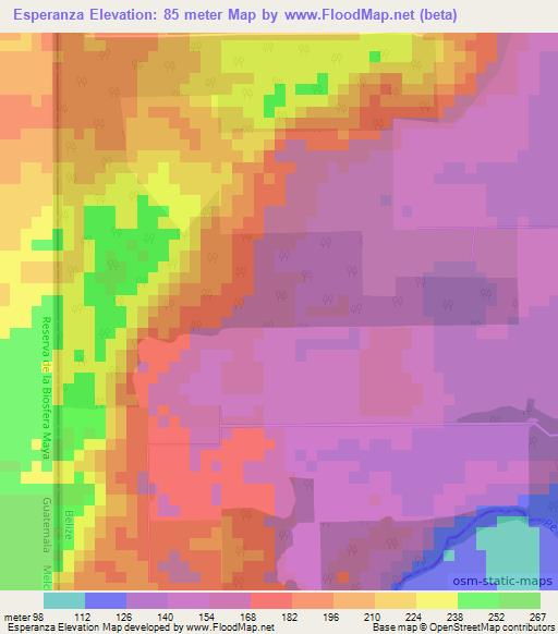 Esperanza,Belize Elevation Map