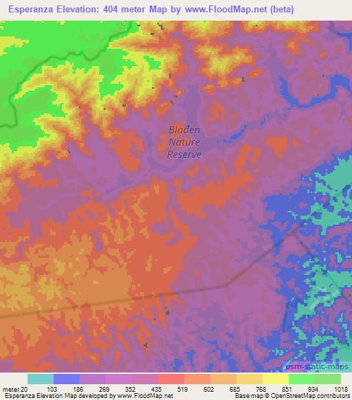 Esperanza,Belize Elevation Map