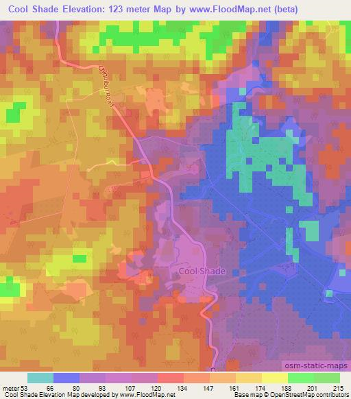 Cool Shade,Belize Elevation Map