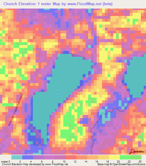 Chunch,Belize Elevation Map