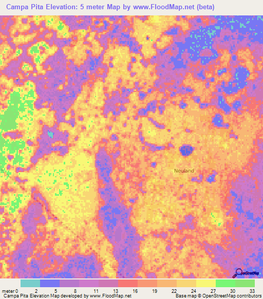 Campa Pita,Belize Elevation Map