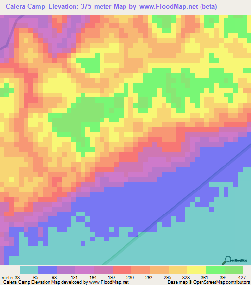 Calera Camp,Belize Elevation Map