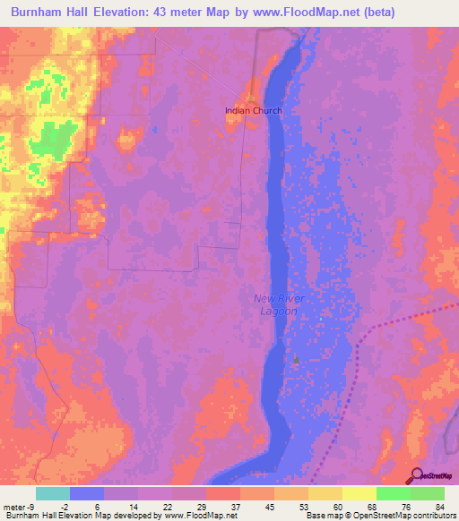 Burnham Hall,Belize Elevation Map